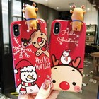 Merry Christmas Cute Cartoon Snowman & Reindeer Case iPhone X Xs Max XR 7 8 Plus