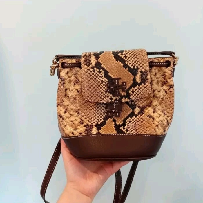 New Tory Burch Thea Exotic Leather Mini Bucket Bag UK