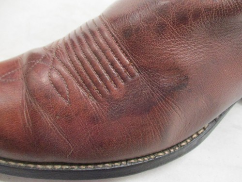 Stivali da cowboy Nocona in pelle marrone da uomo taglia 7,5 stile D 1041 USA - Foto 10 di 14
