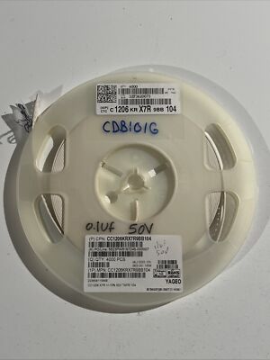 Aprox 2000pcs CC1206KRX7R9BB104 CAP CER 0.1UF 50V X7R 1206 Digi-reel Capacitor