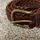 Old Navy Kids Genuine Leather Braided Brown Belt Vtg Boys Girls Sz S Small Brass — photo 2