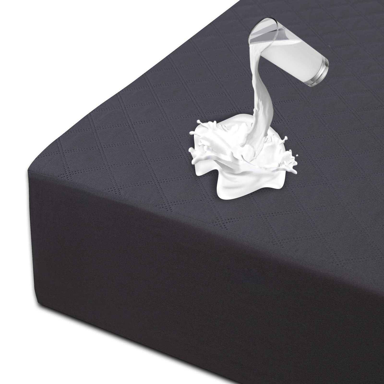 King Size Mattress Protector Quilted Fitted Style Waterproof Mattress Protect...