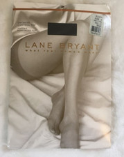 Lane Bryant Daysheer Control Top Pantyhose Reinforced Toe Black Size A