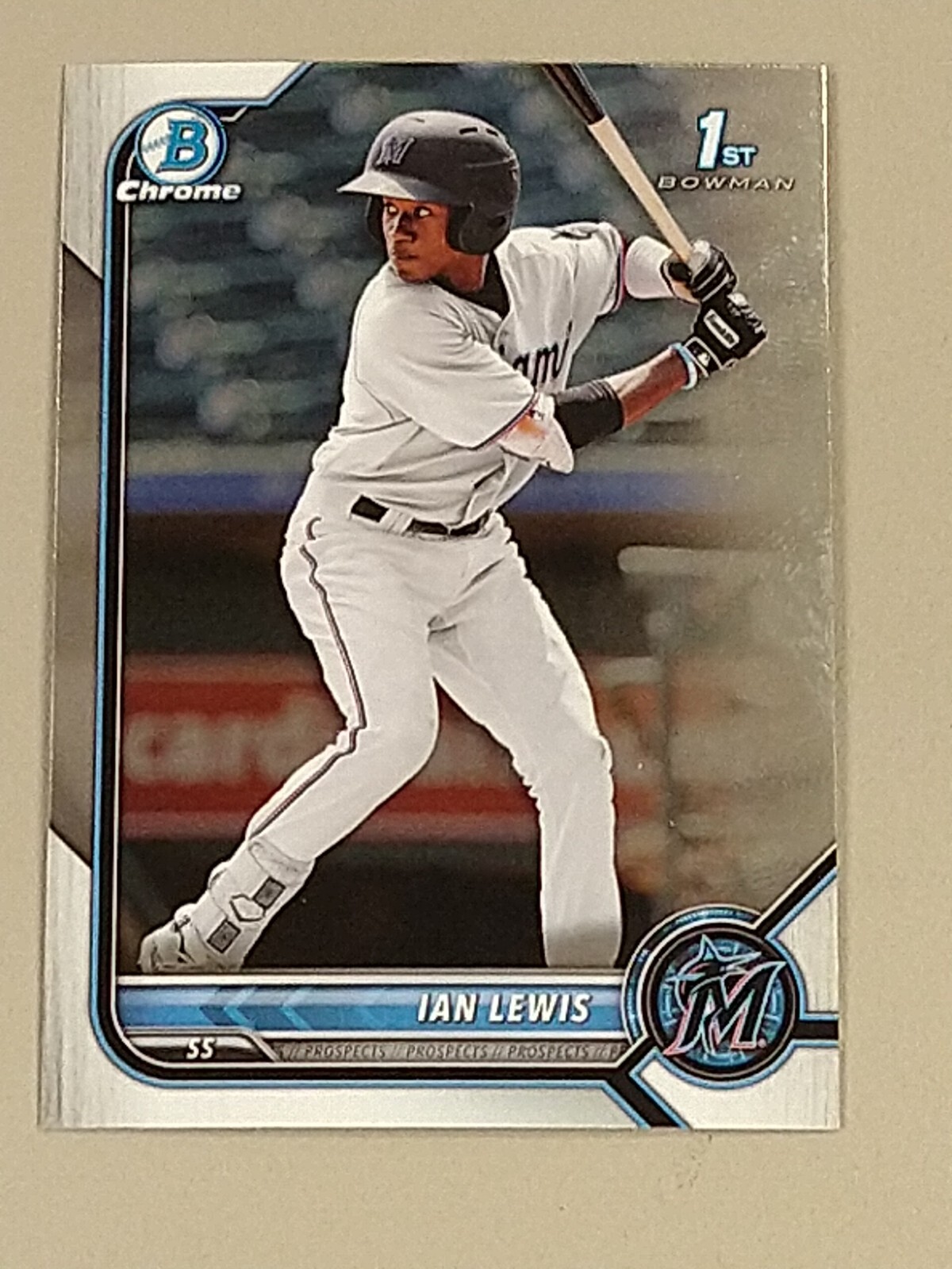 2022 Bowman Chrome 1st Bowman Prospect #BCP-96 Ian Lewis Miami Marlins