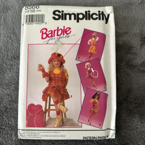 Simplicity Pattern 8566 Size 5-6X Barbie Top Jumper Backpack Child Doll Clothes