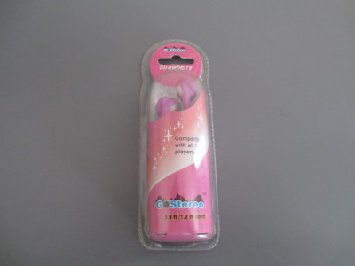 Go Stereo ''Strawberry'' Mini Headphones Compatible With All MP3 Players iPod
