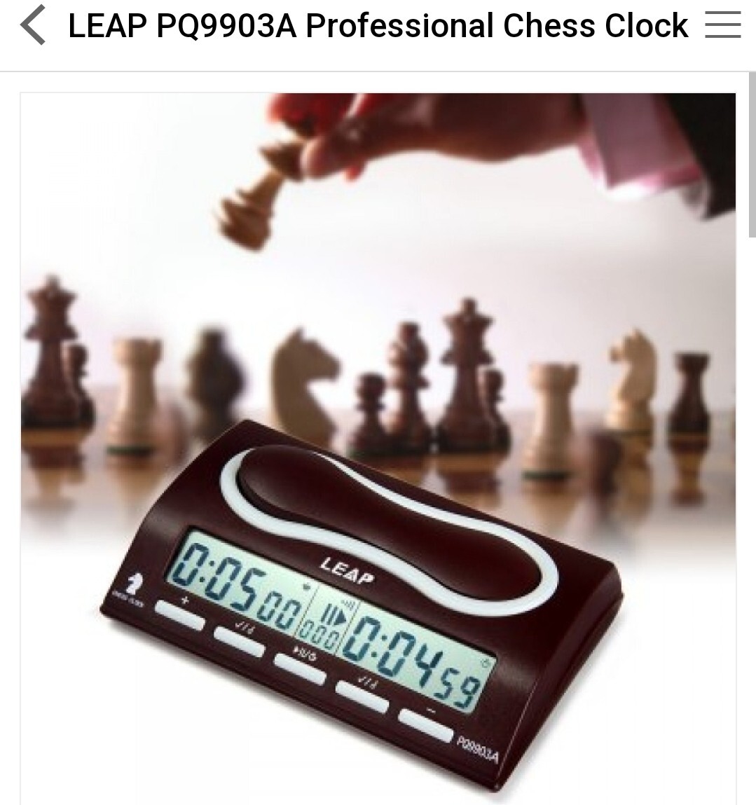 LEAP Schaakklok FIDE Goedgekeurde Digitale Schaaktimer Professional