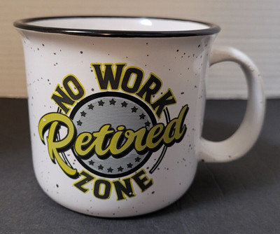 Spoontiques 21522 No Work Retired Zone Camper Mug 14 Ounces White
