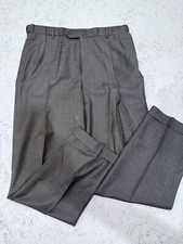 Austin Reed Pleated Mens 35x32 Dress Pants Wool Cashmere Trousers Brown Woven