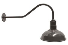 Dark Bronze 12 Inch Standard Steel Dome 23 Inch Standard Gooseneck Barn Light