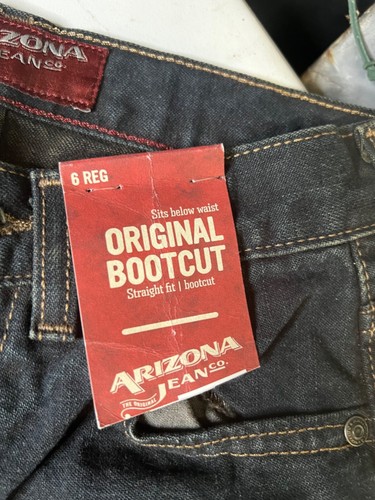 Arizona Original Boot Cut Boys Jeans Size 6 Straight Dark Denim Blue NWT - Picture 2 of 3