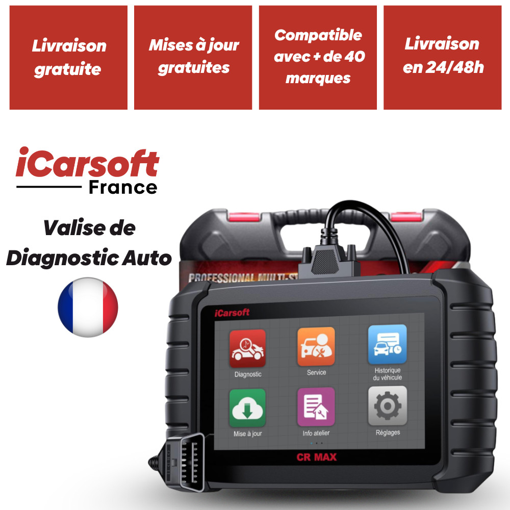 iCarsoft CR Max valise diagnostic auto en français idéale avant le contrôle technique