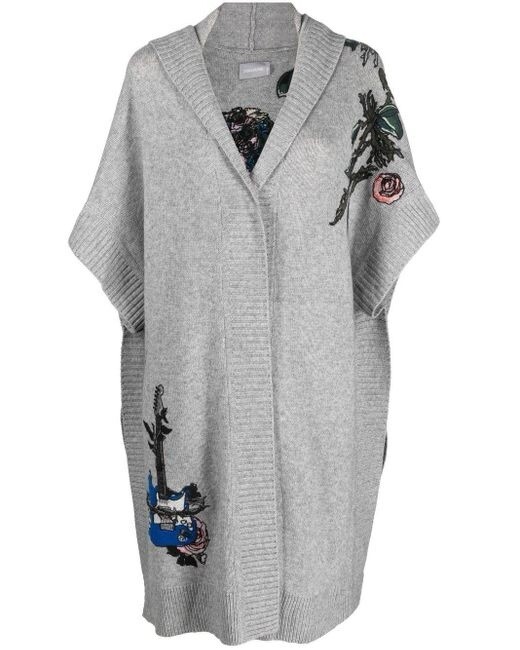 トップス Zadig & Voltaire GREY Patterned cardigan Zadig & Voltaire Inna Cashmere Cardigan Sweater Knit