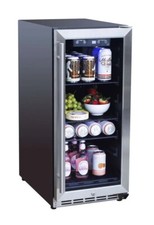 TrueFlame 15-In 3.2 cu Stainless Steel Outdoor Rated BBQ Fridge with Glass Door