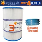 1x Sunbeach Spas 3 Series Hot Tub Filter - BSB001 Coarse Square Thread Cartridge