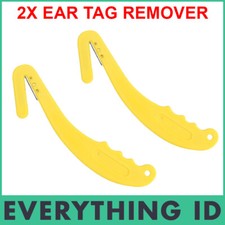 2x PREMIUM EAR TAG REMOVER TOOL - CATTLE TAG REMOVAL KNIFE AND BALE TWINE CUTTER