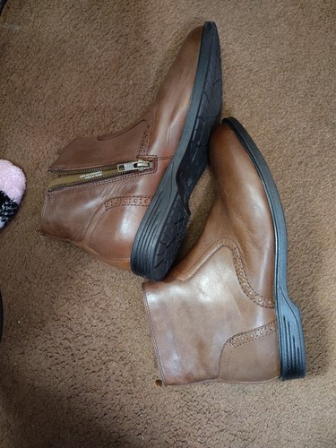 Hush Puppies Women Hadley side zip up leather Above Ankle Boots Size US8.5 Brown - Picture 4 of 8