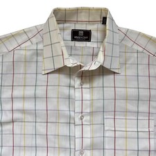 VTG GIVENCHY MONSIEUR Men s Size Large Long Sleeve Plaid Button Up Dress Shirt