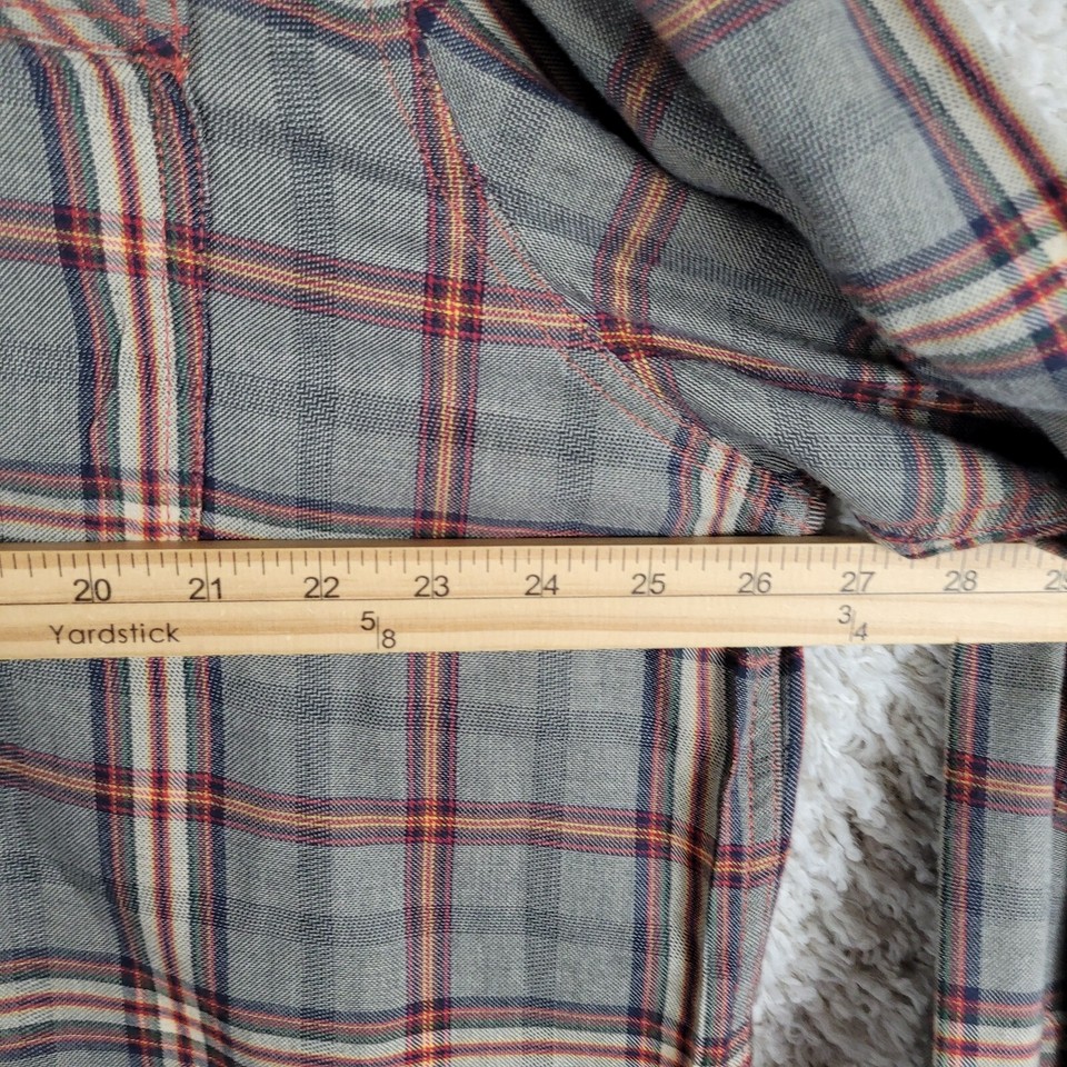 Carbon 2 Cobalt Flannel Shirt Men's Size XL Brown Red Plaid Button Long