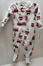 6M Carters Just One You Santa Train Christmas Holiday Baby Fleece Footed Pajama