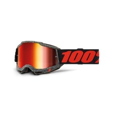 MASCHERA 100% ACCURI 2 HUARAKI LENTE A SPECCHIO ROSSA OCCHIALI MOTO OFF ROAD