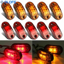 10X Oval 2.5" Side Clearance Marker Lights Amber Red For Car Truck Trailer RV