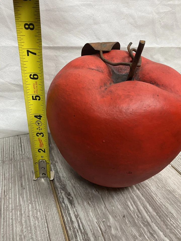 Juego de 3 piezas de hoja de metal de fruta arte cerámica grande de 6" manzana pera hecha en México rojo Foto 2 de 4