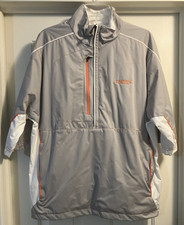 Men's Antigua Gray Short Sleeve 1/4 Zip Windbreaker - Desert Dry Xtra Lite