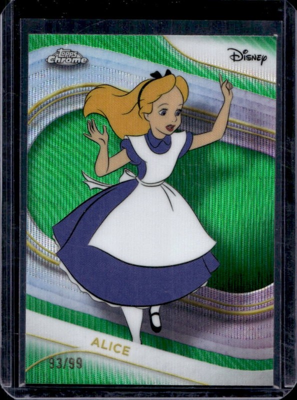 2025 Topps Chrome Disney Alice Green Wave Refractor #/99