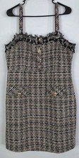 Womens Shein Tank Preppy Dress, Button Accent, Plaid Look, Size XL