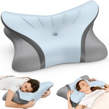 Ergo Pillow for Sleep Apnea, Neck Pain, and Snoring Relief, Standard, Gray