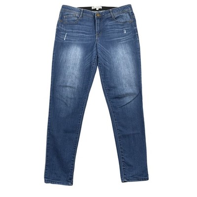 Democracy Jeans Womens 12 Artisan Crafted Mid Rise Medium Wash Skinny