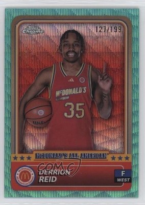 2024 Chrome McDonald's All American Aqua Wave Refractor /199 Derrion Reid 15fy