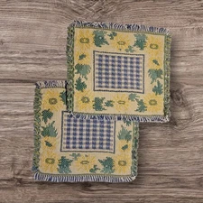 Vintage Pot Holders Multicolor Set Of 2 Cottagecore Farmhouse Floral Daisies