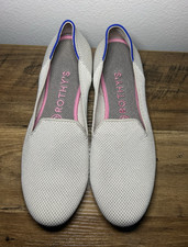 Rothy  s Women  s White Knit Loafer Flat Round Toe Slip-On Lightweight US 8
