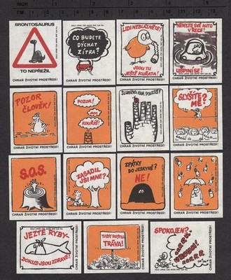 Series of Old Czechoslovakian Matchbox Labels from 1974 /7119-7133/