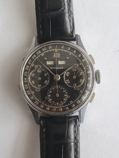 Vintage SS Wittnauer Triple Date Calendar Valjoux 72C Chronograph Man's Watch