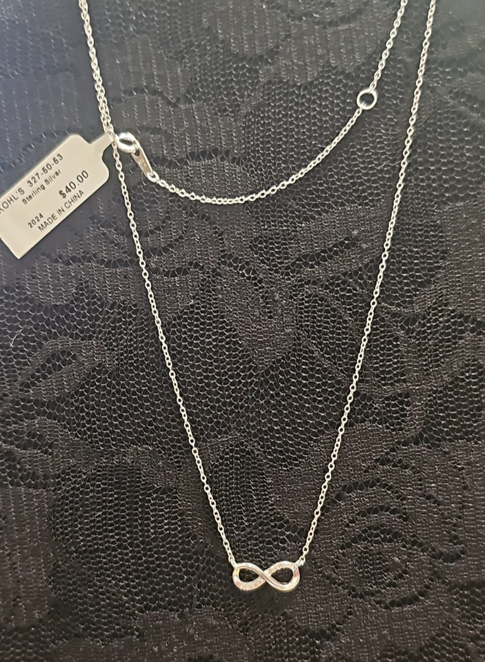 Collar Colgante Love This Life Infinity Plata de Ley 925 16+2 Pulgadas Foto 2 de 4