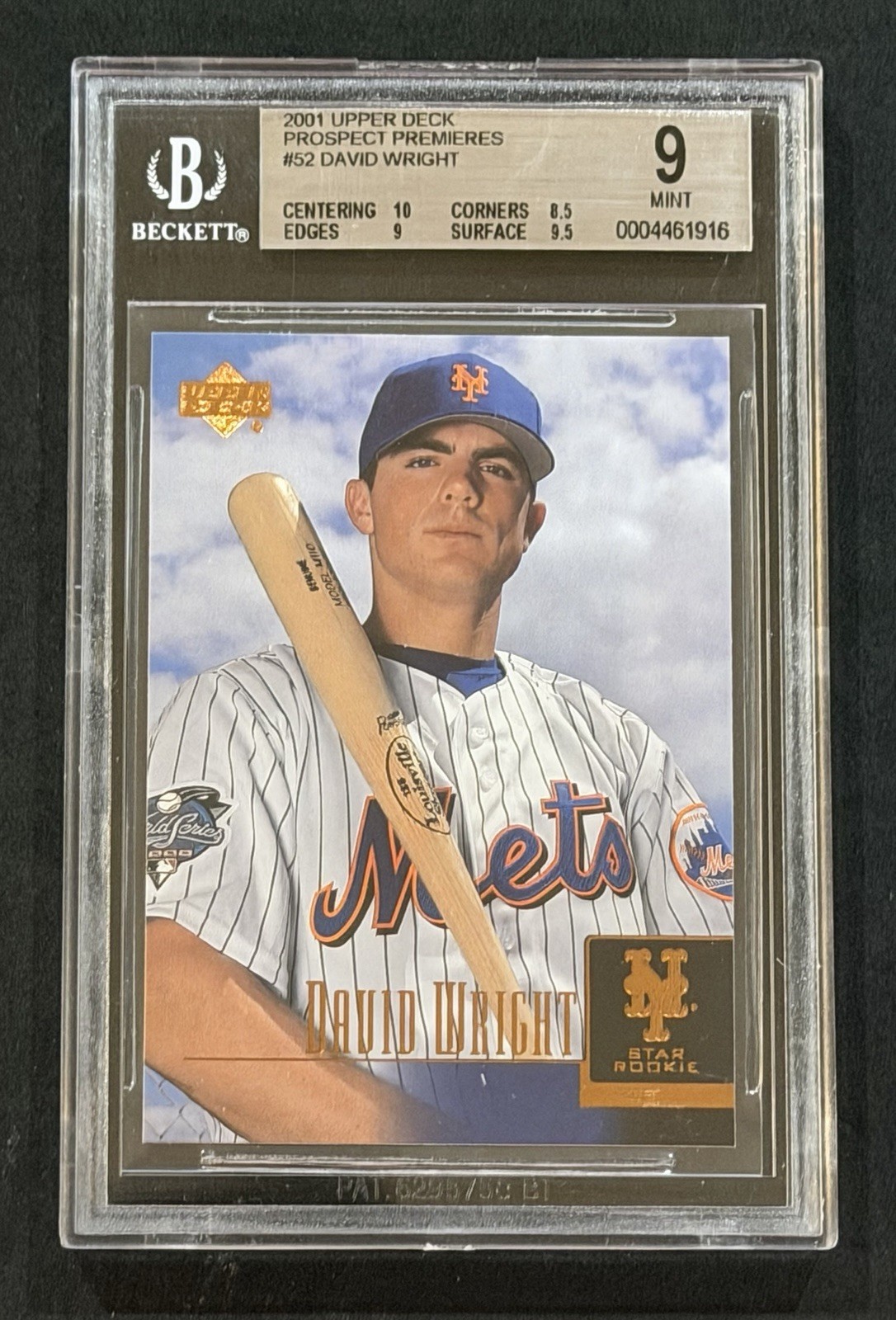 2001 Upper Deck Prospect Premieres #52 David Wright Rookie Card BGS 9