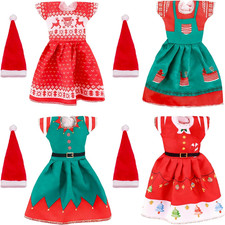 Vestiti Di Natale per Bambole, Set Di 4 Costume Natalizio per Bambola, Vestiti p