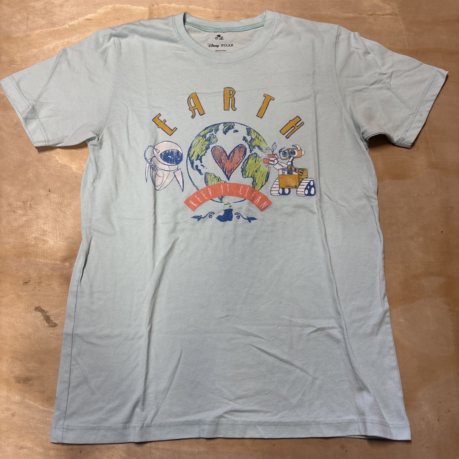 Disney Pixar, Earth Day T-Shirt Women’s Size Large Blue #196