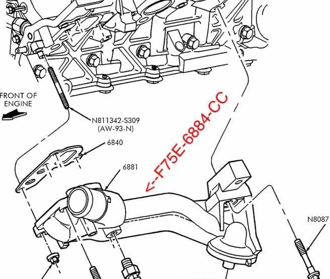 97-03 Ford F-150 5.4L 2v Block Mounted Oil Filter Housing F75E-6884-CC OEM 4.6L Foto 2 de 4