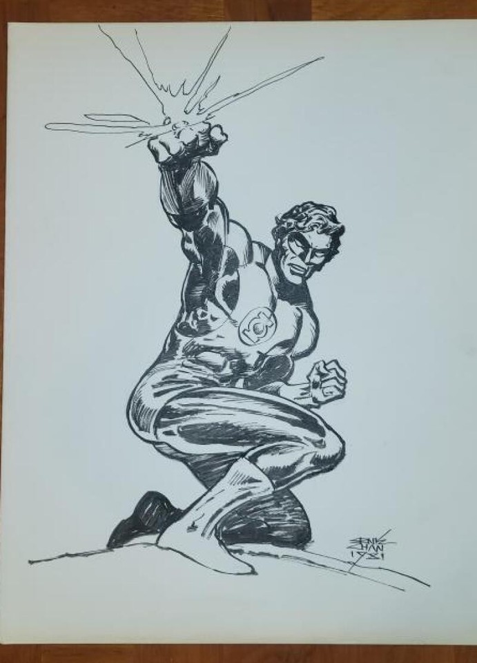ERNIE CHAN original art, GREEN LANTERN 11x14, 1981, more in our store Comic Art