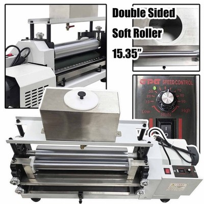 15.35'' Double-Sided Automatic White Glue Coating Machine w Soft Rubber Rollers