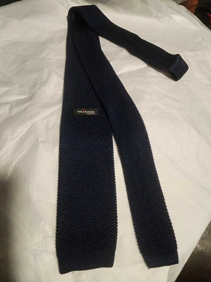 Kiton квадратный конец темно-шелковый галстук - Изображение 3 из 4