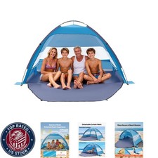 Beach Tent Sun Shelter For 4 Person, UPF 50 Protection, Portable Sun Shade