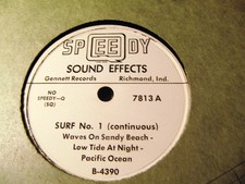 TV Radio SHOW SOUND EFFECTS Record Speedy Q Pacific Ocean Surf Low Tide 7813