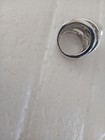 Nataliya V Collister NVC CZ & Faux Pearl Silver Plated Wide Ring Sz 6 — photo 6