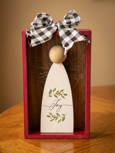Handcrafted Rustic Wooden Angel Shelf Sitter