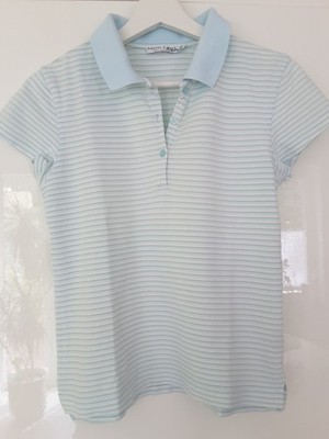 Marie Lund Polo Shirt Gr. 36 hellblau gestreift
